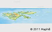 Physical Panoramic Map of Svalbard, darken, desaturated, land only
