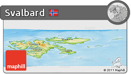 Physical Panoramic Map of Svalbard