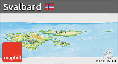 Physical Panoramic Map of Svalbard