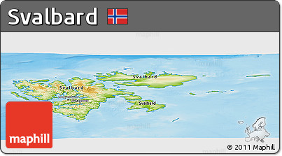 Physical Panoramic Map of Svalbard