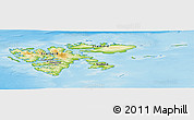Physical Panoramic Map of Svalbard, lighten, semi-desaturated, land only