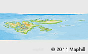 Physical Panoramic Map of Svalbard, political outside