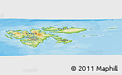 Physical Panoramic Map of Svalbard, political shades outside
