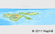 Physical Panoramic Map of Svalbard, single color outside, bathymetry sea