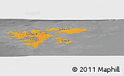 Political Panoramic Map of Svalbard, darken, desaturated