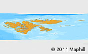 Political Panoramic Map of Svalbard, darken, land only