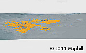 Political Panoramic Map of Svalbard, darken, semi-desaturated