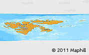 Political Panoramic Map of Svalbard, semi-desaturated, land only