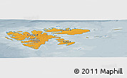 Political Panoramic Map of Svalbard, semi-desaturated