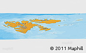 Political Panoramic Map of Svalbard, single color outside