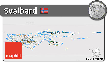 Satellite Panoramic Map of Svalbard, cropped outside