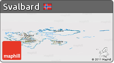 Satellite Panoramic Map of Svalbard, cropped outside