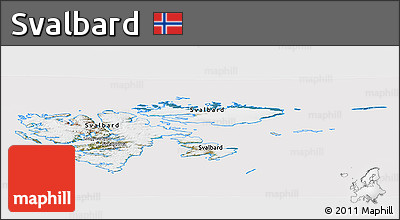 Satellite Panoramic Map of Svalbard, cropped outside