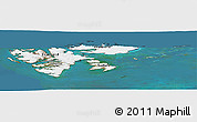 Satellite Panoramic Map of Svalbard, darken, semi-desaturated, land only