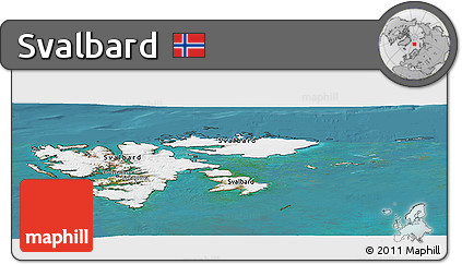 Satellite Panoramic Map of Svalbard
