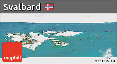 Satellite Panoramic Map of Svalbard