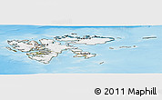 Satellite Panoramic Map of Svalbard, shaded relief outside