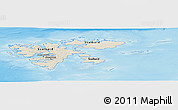 Shaded Relief Panoramic Map of Svalbard, desaturated, land only