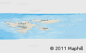 Shaded Relief Panoramic Map of Svalbard, political shades outside
