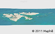Shaded Relief Panoramic Map of Svalbard, satellite outside