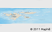 Shaded Relief Panoramic Map of Svalbard, semi-desaturated, land only