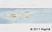 Shaded Relief Panoramic Map of Svalbard, semi-desaturated