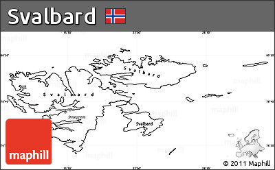Blank Simple Map of Svalbard, cropped outside