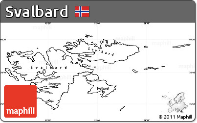 Blank Simple Map of Svalbard, cropped outside