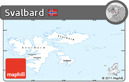 Gray Simple Map of Svalbard, single color outside