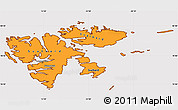Political Shades Simple Map of Svalbard, cropped outside