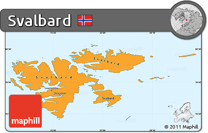 Political Shades Simple Map of Svalbard