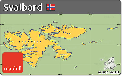 Savanna Style Simple Map of Svalbard, cropped outside