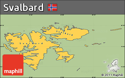 Savanna Style Simple Map of Svalbard, cropped outside