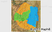 Political 3D Map of Swaziland, satellite outside