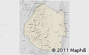 Shaded Relief 3D Map of Swaziland, desaturated