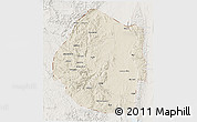 Shaded Relief 3D Map of Swaziland, lighten