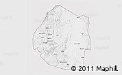 Silver Style 3D Map of Swaziland, single color outside