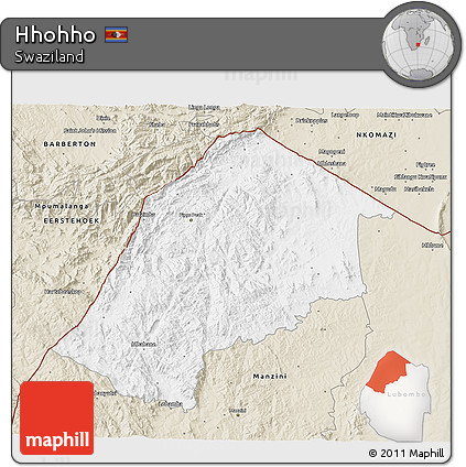 Classic Style 3D Map of Hhohho