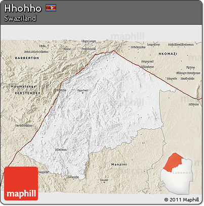 Classic Style 3D Map of Hhohho