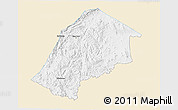 Classic Style 3D Map of Hhohho, single color outside