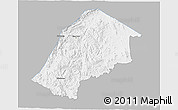 Gray 3D Map of Hhohho, single color outside