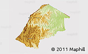Physical 3D Map of Hhohho, cropped outside
