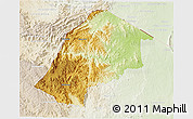 Physical 3D Map of Hhohho, lighten