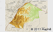 Physical 3D Map of Hhohho, shaded relief outside