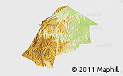 Physical 3D Map of Hhohho, single color outside