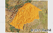 Political 3D Map of Hhohho, satellite outside