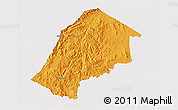 Political 3D Map of Hhohho, single color outside