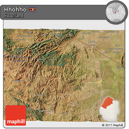 Satellite 3D Map of Hhohho