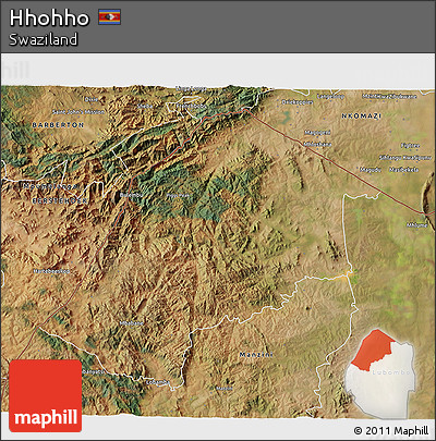 Satellite 3D Map of Hhohho