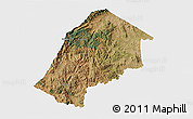 Satellite 3D Map of Hhohho, single color outside